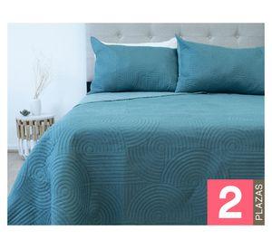 Quilt Bicolor verde 2 plazas
