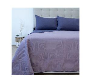 Quilt Bicolor morado 2 plazas