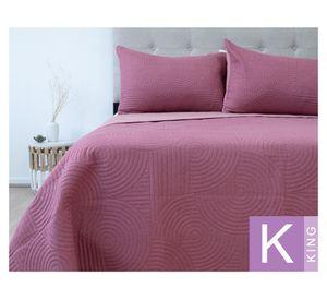 Quilt Bicolor rosado King