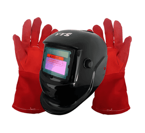 Máscara soldar fotosensible cintillo acolchado con guantes