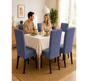 Pack 6 Fundas Para Sillas De Comedor Elásticas Con Relieve m13