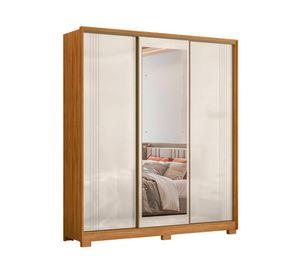 Clóset 3 puertas espejo Dallas freijo/off white 195x52x222 cm