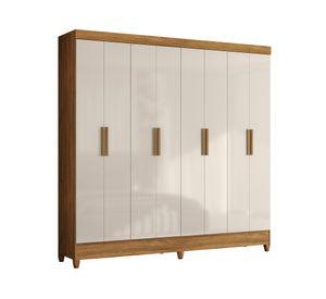 Clóset 8 puertas Marajo freijo/off white 204x204x47 cm