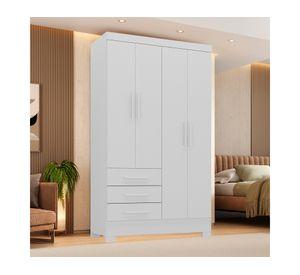 Clóset 4 puertas 3 cajones Paraty branco 205.5x108.4x40 cm