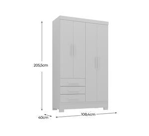 Clóset 4 puertas 3 cajones Paraty branco 205.5x108.4x40 cm