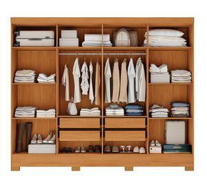 Clóset 8 puertas 4 cajones Andorra cinamomo 205.5x215.6x40 cm