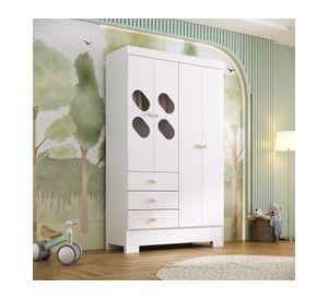 Clóset 4 puertas 3 cajones Ciranda blanco 180x108.4x40 cm