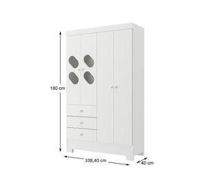 Clóset 4 puertas 3 cajones Ciranda blanco 180x108.4x40 cm