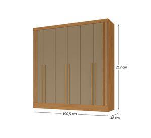 Clóset 6 puertas 3 cajones New Bali cinamomo cappuccino 217x190.5x48 cm