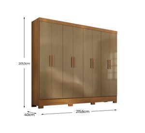 Clóset 8 puertas 4 cajones Andorra cinamomo cappuccino 205.5x215.6x40 cm