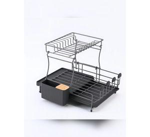 Secaplatos De Acero al Carbono Bandeja Extensible 2 Niveles