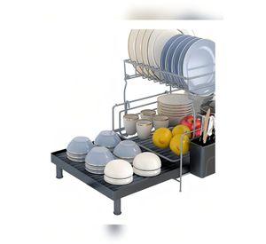 Secaplatos De Acero al Carbono Bandeja Extensible 2 Niveles