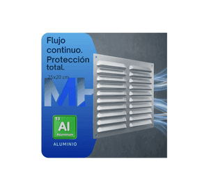 Celosia De Ventilacion Aluminio 25x20 Cm Rejilla Ventilacion Blanco