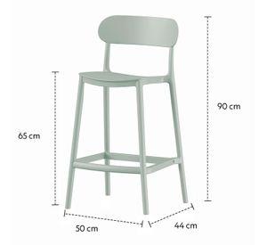 Piso Taburete Silla alta bar cocina Oslo 65cm Gris Verde