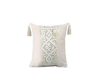 PACK DE 2 FUNDAS DE COJIN ESTILO BOHEMIO 45X45 CM BLANCO 03