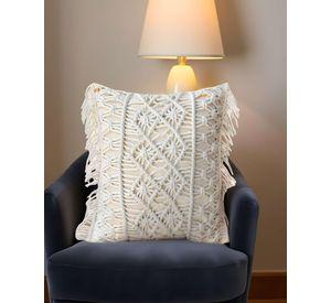 PACK DE 4 FUNDAS DE COJIN ESTILO BOHEMIO 45X45 CM BLANCO 01