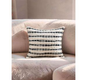 PACK DE 4 FUNDAS DE COJIN 45CMX45CM A RAYAS BEIGE CON NEGRO