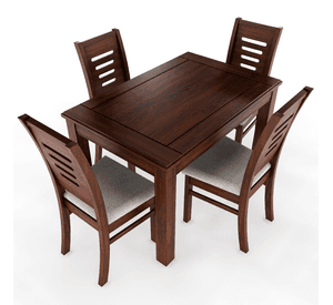 Juego de Comedor Roma 4 Sillas Nogal Mesa Rectangular