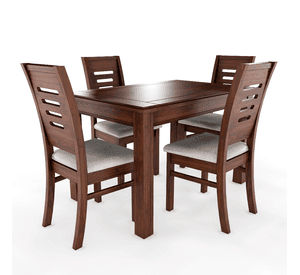 Juego de Comedor Roma 4 Sillas Nogal Mesa Rectangular