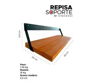 Pack 2 Repisas Madera y hierro 60x20cm de Pared - Vincenzi