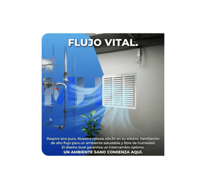 Celosia De Ventilacion Aluminio 40x30 Cm Rejilla Ventilacion Blanco