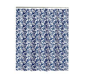 Cortina baño Flores azul 180x180 cm