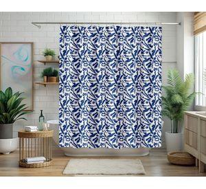 Cortina baño Flores azul 180x180 cm