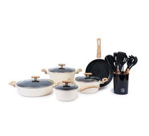 Batería Cocina Savannah 9pzs + Set 12 Utensilios Negro