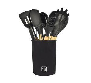 Batería Cocina Savannah 9pzs + Set 12 Utensilios Negro