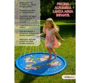 Alfombra Piscina Agua Rociador Para Niño Color Azul 100 cm