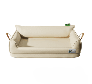 Cama Sofá De Perro 4 Estaciones Impermeable Eco cuero Beige Talla S hasta 15 kg