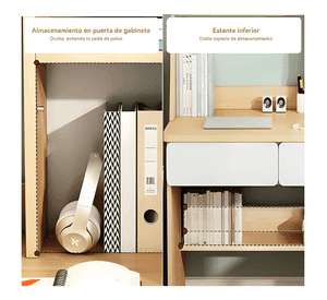 Escritorio con estanteria 80*109cm cajón gabinete oficina