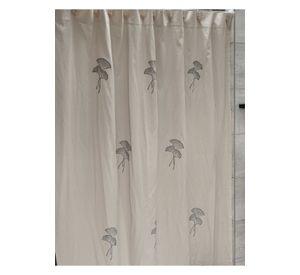 Cortina De Baño Hojas Bordadas