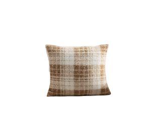 SET DE 4 FUNDAS PELUDAS CUADRILLE FELPA 45X45 CAFÉ CLARO