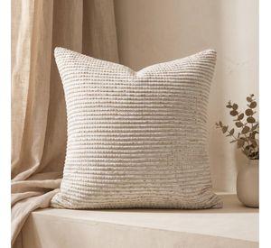 Set 2 Fundas de Cojín Tejido Waffle Natural Crema 45x45 cm Colección Portland Trigo