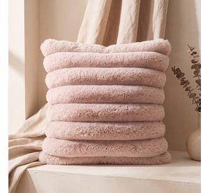 Set 2 Fundas de Cojín Sherpa Suave por Capas Rosado 45x45 cm Colección Hygge Sakura