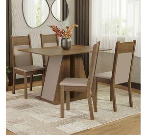 JUEGO COMEDOR ANGELA MORELLO 4 SILLAS CAFE