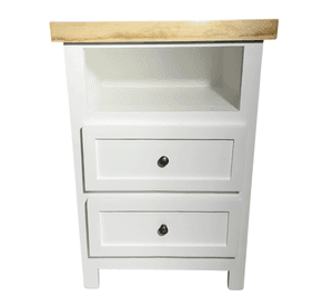 VELADOR DORMITORIO LIBRERO VICENZA 2 CAJONES BLANCO MADERA