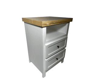 VELADOR DORMITORIO LIBRERO VICENZA 2 CAJONES BLANCO MADERA