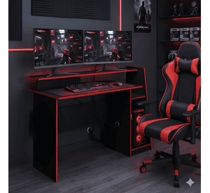 Escritorio gamer kratos rojo Negro