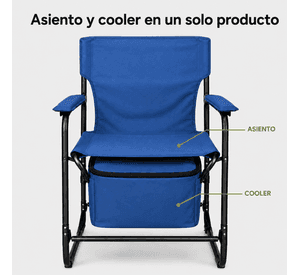 Silla Plegable con Cooler Térmico, Resistente y Duradera