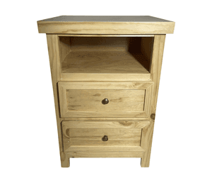 VELADOR DORMITORIO LIBRERO VICENZA 2 CAJONES MADERA NATURAL