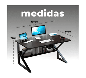 Mesa escritorio de metal moderna compacta y resistente