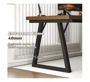 Escritorio oficina 160cm tablero grueso 30mm Negro