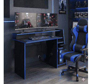 Escritorio gamer kratos azul Negro