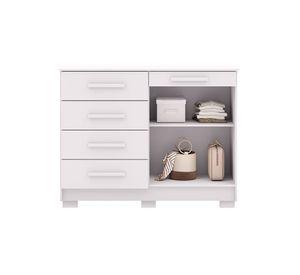 COMODA AMERICANA 5 CAJONES 2 PUERTAS BLANCA