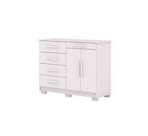 COMODA AMERICANA 5 CAJONES 2 PUERTAS BLANCA