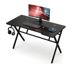 Escritorio gamer 100x60x74cm base acero cubierta melamina