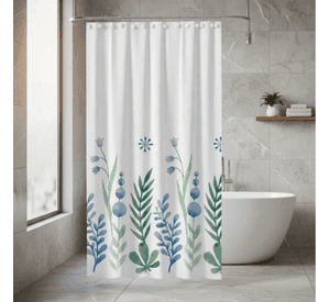 Cortina Para Ducha Peva Con Estampado Floral Impermeable 180x180cm