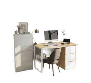 Any hogar escritorio pata metal oficina cajon 100x50x74.5cm